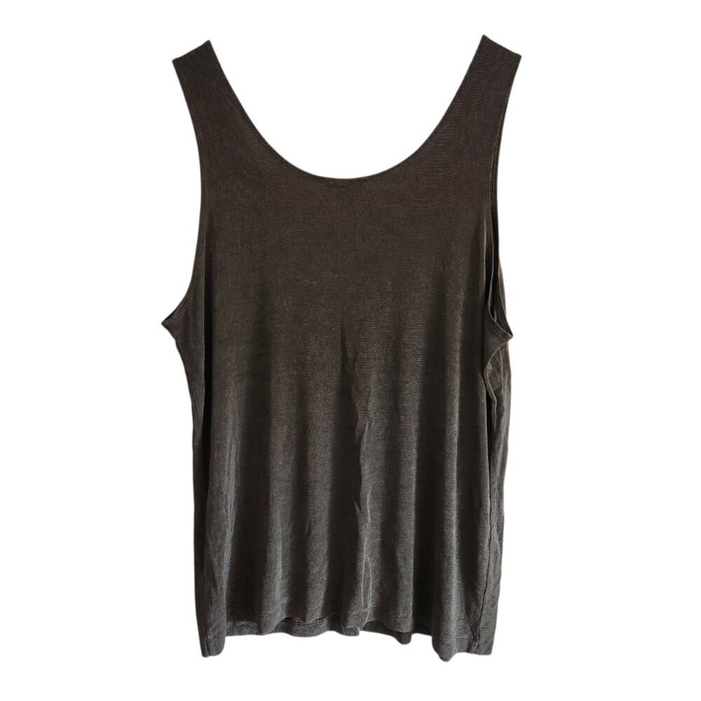 Travelers By Chicos Knit Travel Tank Top in Olive Green Brown Sz. 3 or L - Picture 2 of 5